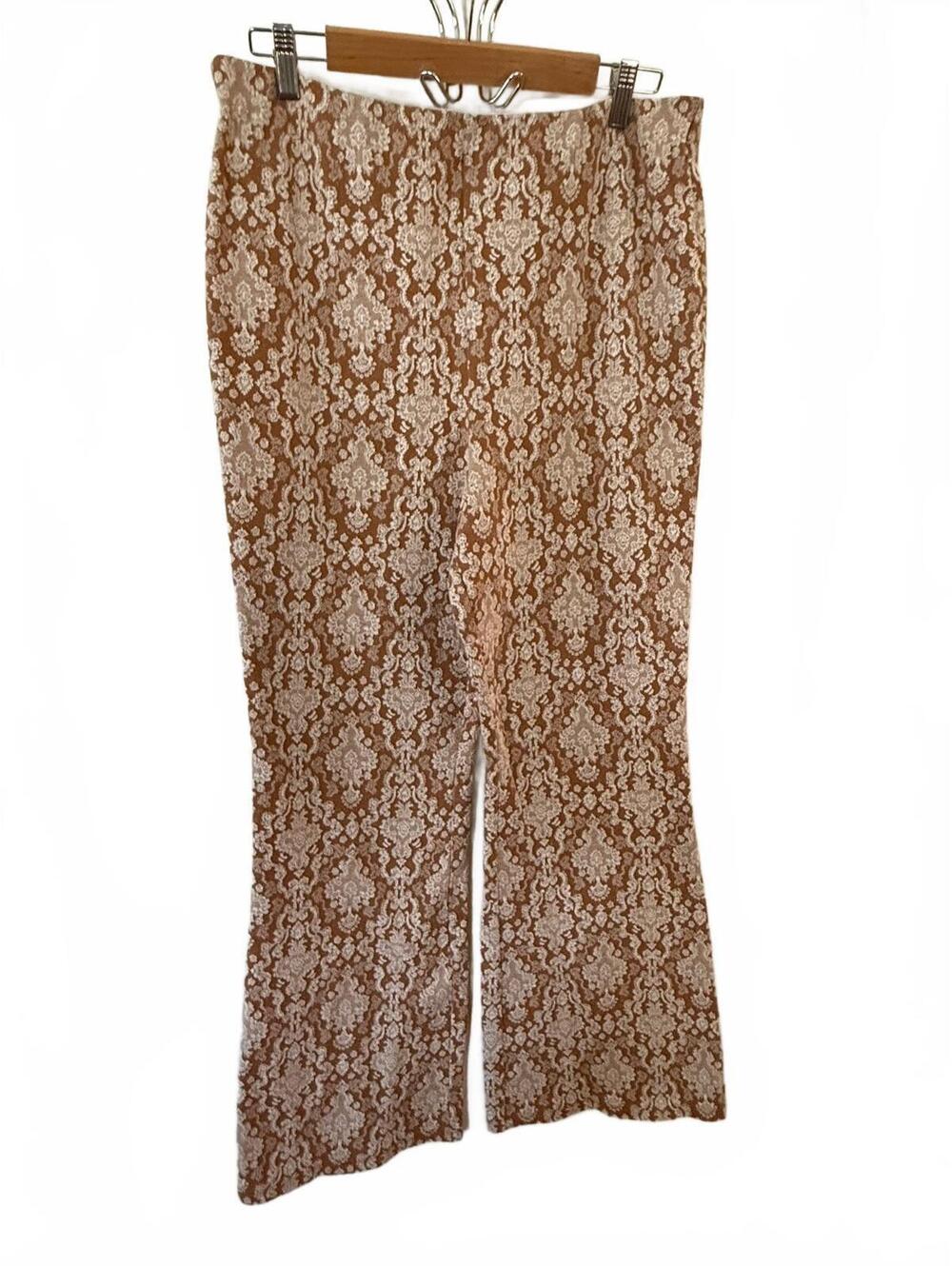 Soft Surroundings Brown and Cream Patterned Pants
